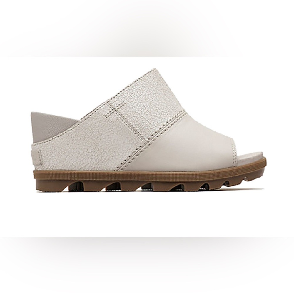 SOREL Women's Joanie II Slide Wedge Light Gray Nubuck Leather Sandals Size 9